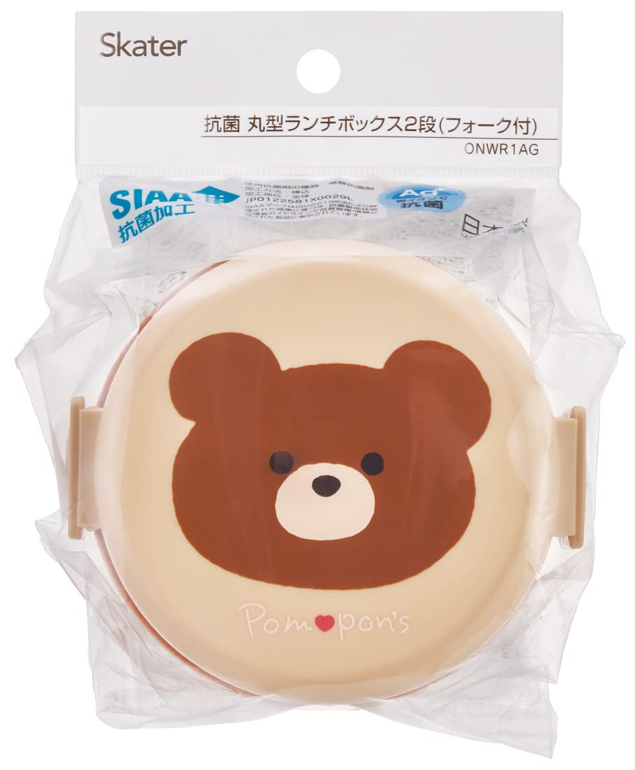 ⭐️トープレ製　クマのスケーター Amazon｜スケーター(Skater) 弁当箱 Pompon's クマ 500ml 2段 丸型